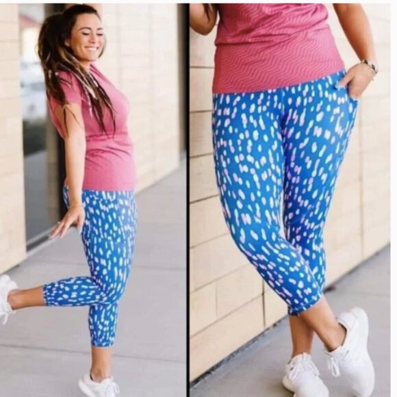 Zyia Drop of Spring Pocket Light N Tight Capri 20” Leggings sz 4 NWT - Picture 1 of 4